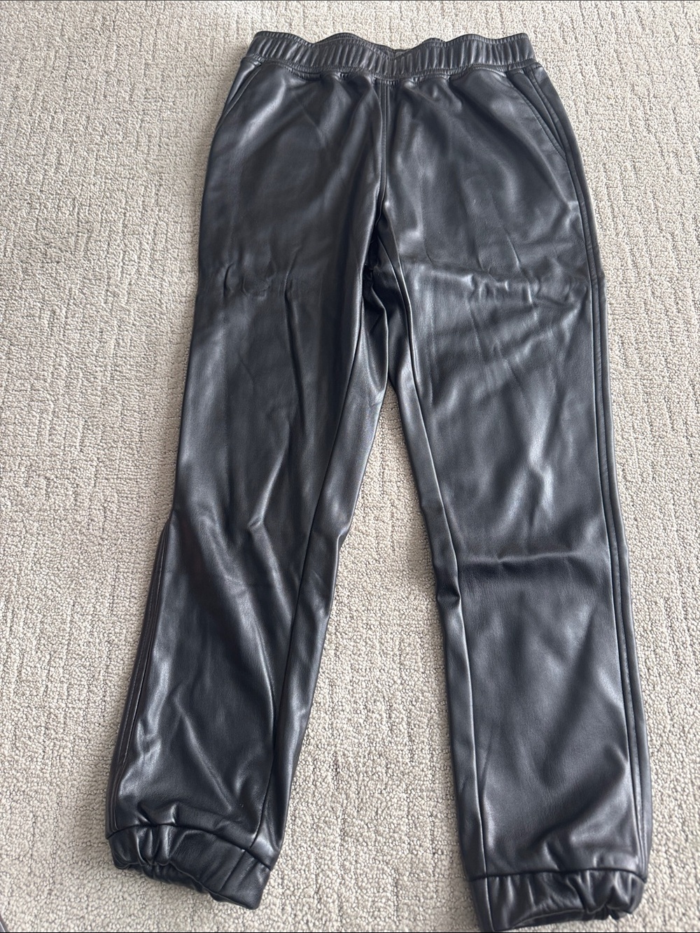 Steve Madden BB Dakota Black Faux Leather Jogger Pants